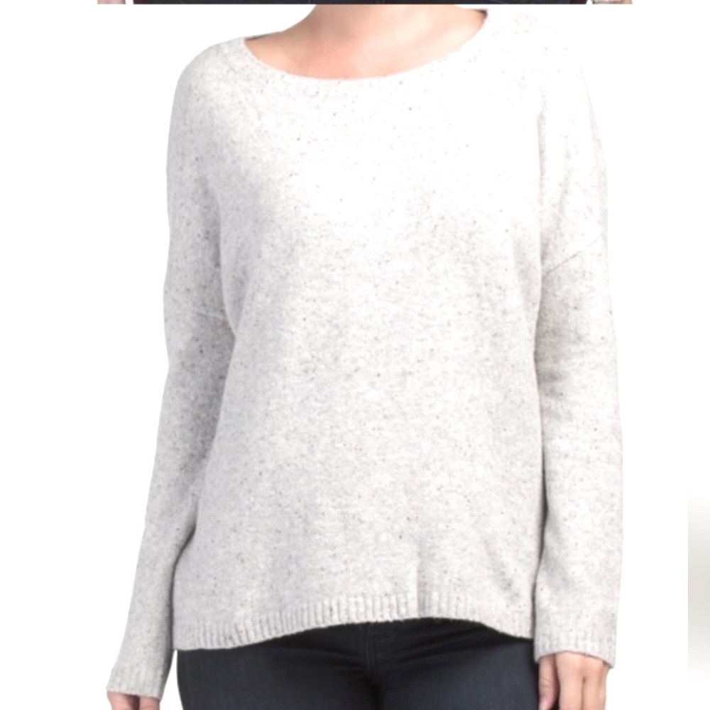 Shrinking Violet Open Back Gray Sweater. Women’s Sz-M Confetti | Neutral EUC - Picture 2 of 14